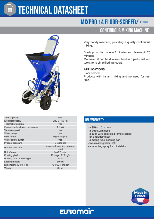 30760 Euromair MIXPRO 14 Betonpumpe / Mørtelpumpe