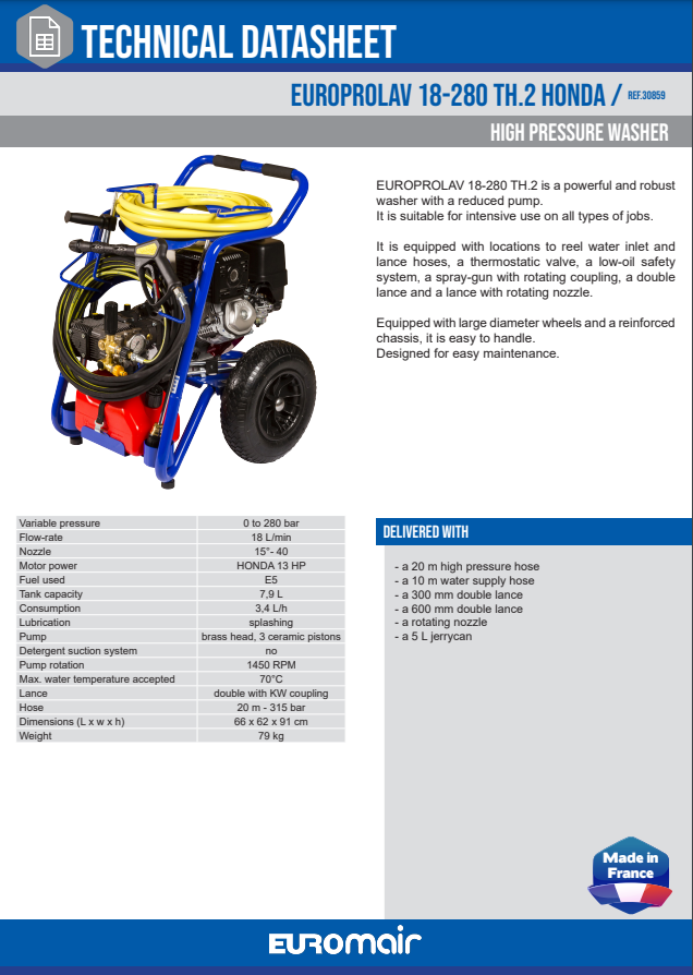 EUROPROLAV 18-280 TH.2 Højtryksrenser