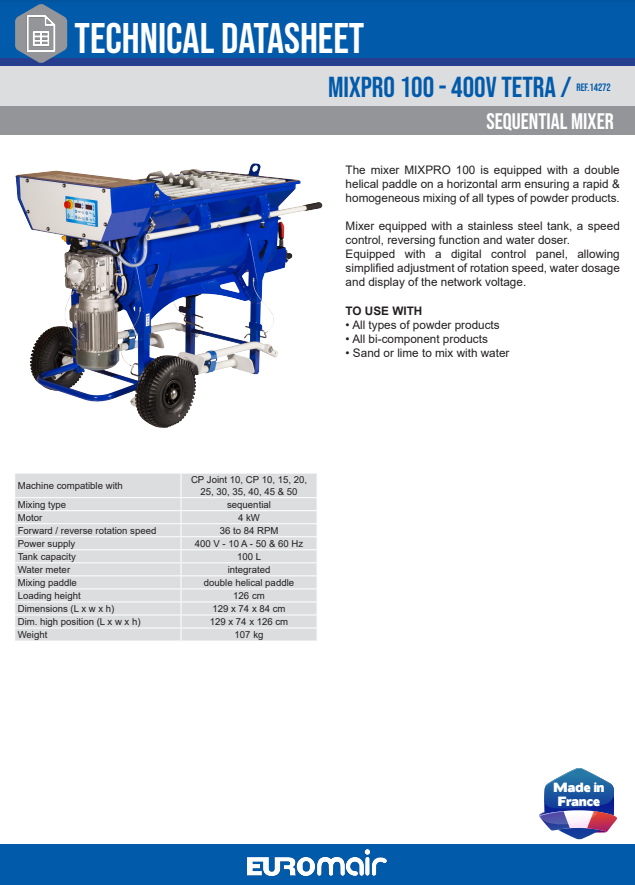 MIXPRO 100 sekventiel mixer 400V