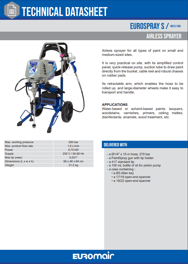 EUROSPRAY S maleranlæg 1,6 Lmin
